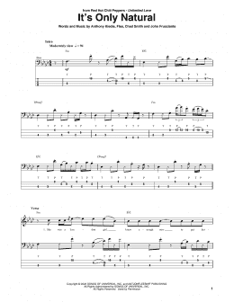 page one of It's Only Natural (Bass Guitar Tab)