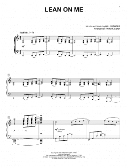 page one of Lean On Me (arr. Phillip Keveren) (Piano Solo)