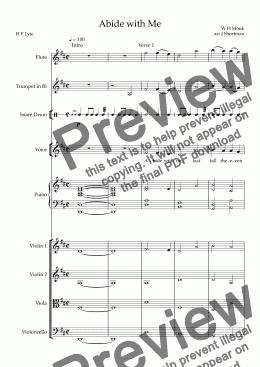 page one of Abide with Me - Training Orchestra Hymn Arrangement & Descant