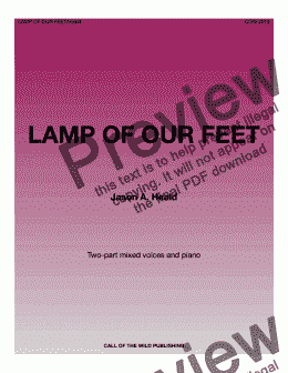 page one of "Lamp of Our Feet " for two-part mixed voices