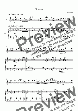 page one of Scram - Flute and Piano