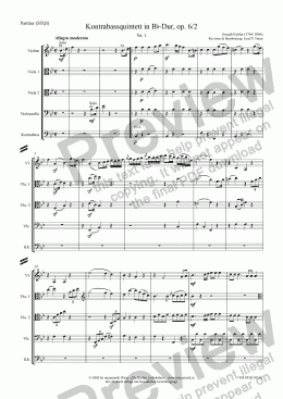 page one of Kontrabassquintett in Bb-Dur, op. 6/2: 1. Allegro moderato (STQI/Score & Parts)