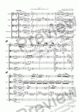 page one of Kontrabassquintett in Bb-Dur op. 6/2: 3. Andantino (STQI/Score & Parts))