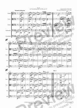 page one of Kontrabassquintett in Bb-Dur op. 6/2: 4. Menuetto allegretto (STQI/Score & Parts)