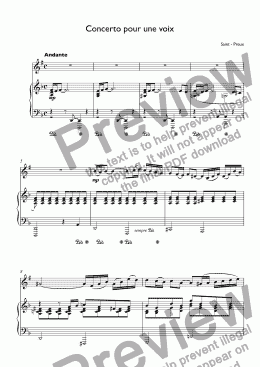 page one of Saint - Preux - Concerto pour une voix (Concert for voice) for trumpet Bb & piano