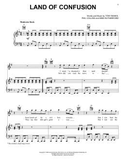 page one of Land Of Confusion (Piano, Vocal & Guitar Chords (Right-Hand Melody))