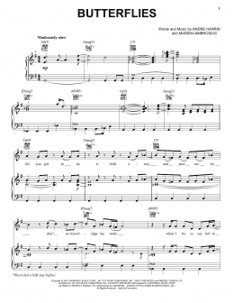 page one of Butterflies (Piano, Vocal & Guitar Chords (Right-Hand Melody))