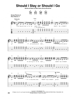 page one of Should I Stay Or Should I Go (Easy Guitar Tab)