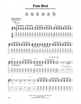 page one of Free Bird (Easy Guitar Tab)