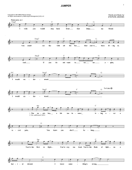 page one of Jumper (Lead Sheet / Fake Book)