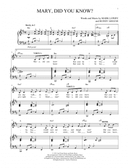page one of Mary, Did You Know? (Vocal Duet)