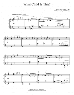 page one of What Child Is This? (Piano Solo)