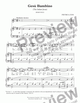 page one of Gesu Bambino in G-Major