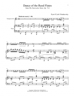page one of Dance Of The Reed Flutes, Op. 71a (from The Nutcracker) (Trumpet and Piano)