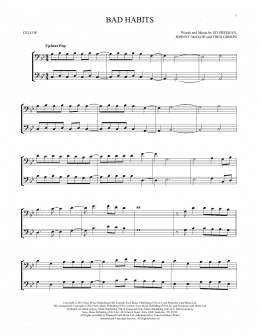 page one of Bad Habits (Cello Duet)