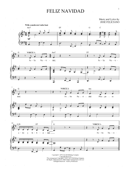 page one of Feliz Navidad (Vocal Duet)