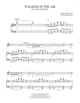 page one of Walking In The Air (theme from The Snowman) (Vocal Duet)