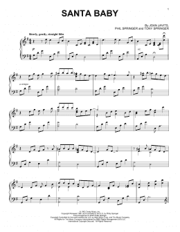 page one of Santa Baby (Piano Solo)