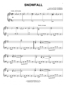 page one of Snowfall (Piano Solo)