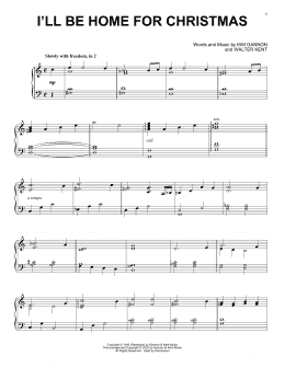 page one of I'll Be Home For Christmas (Piano Solo)
