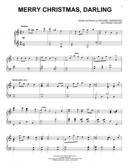 page one of Merry Christmas, Darling (Piano Solo)
