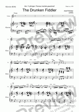 page one of The Drunken Fiddler (KM/Score & Parts)