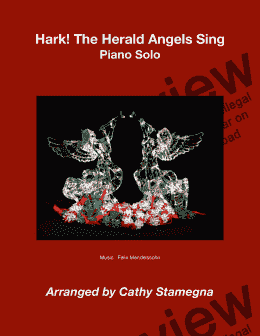 page one of Hark!  The Herald Angels Sing (Contrapuntal Piano Solo)