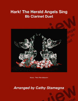 page one of Hark!  The Herald Angels Sing (Bb Clarinet Duet)