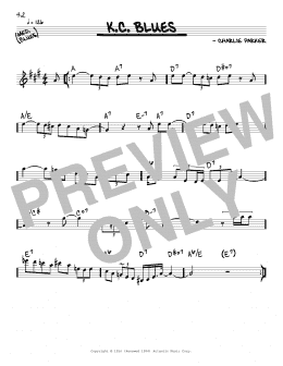 page one of K.C. Blues (Real Book – Melody & Chords)