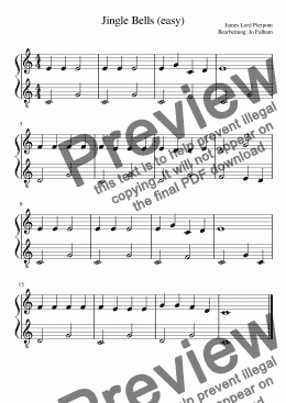 page one of Jingle Bells (easy)