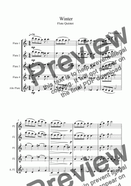 page one of Winter - Flute Quintet