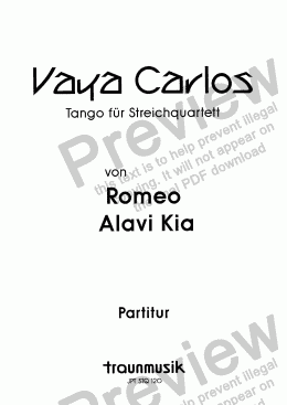 page one of Vaya Carlos (STQA/Score & Parts)
