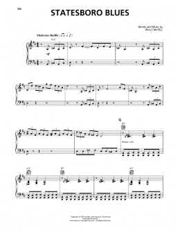 page one of Statesboro Blues (Piano, Vocal & Guitar Chords (Right-Hand Melody))