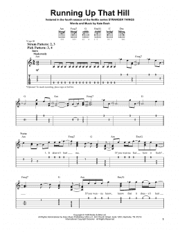 page one of Running Up That Hill (Easy Guitar Tab)