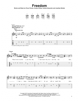 page one of FREEDOM (Easy Guitar Tab)