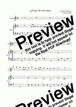 page one of Frosty the snow man. Flute and piano duo