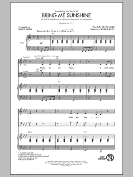 page one of Bring Me Sunshine (SATB Choir)