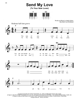 page one of Send My Love (To Your New Lover) (Super Easy Piano)