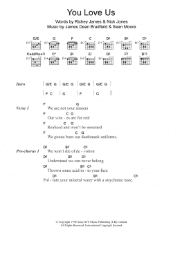 page one of You Love Us (Guitar Chords/Lyrics)