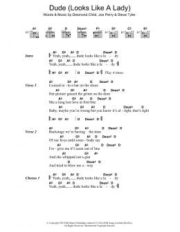 page one of Dude (Looks Like A Lady) (Guitar Chords/Lyrics)