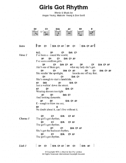 page one of Girl's Got Rhythm (Guitar Chords/Lyrics)