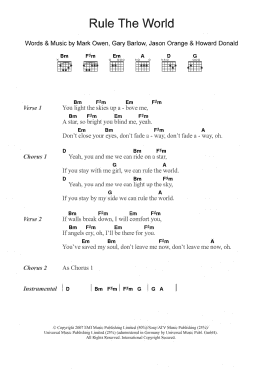 page one of Rule The World (from Stardust) (Guitar Chords/Lyrics)