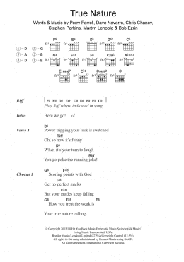 page one of True Nature (Guitar Chords/Lyrics)