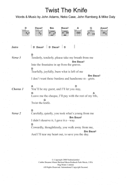page one of Twist The Knife (Guitar Chords/Lyrics)
