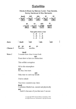 page one of Satellite (Guitar Chords/Lyrics)