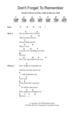 page one of Don't Forget To Remember (Guitar Chords/Lyrics)