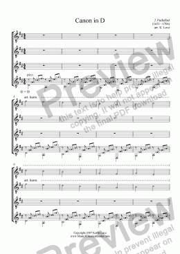page one of Canon in D (Quartet)