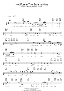 page one of Hot Fun In The Summertime (Lead Sheet / Fake Book)
