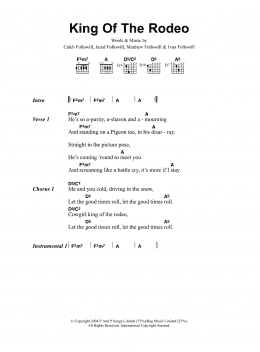 page one of King Of The Rodeo (Guitar Chords/Lyrics)