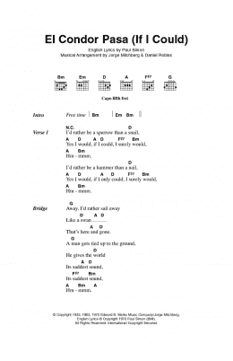 page one of El Condor Pasa (If I Could) (Guitar Chords/Lyrics)